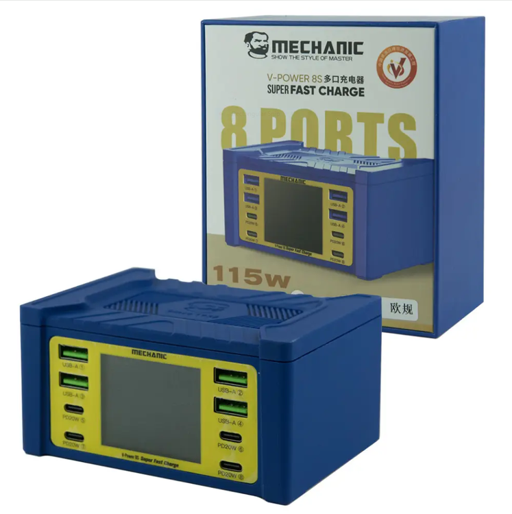 هاب شارژ 8 پورت مکانیک V-POWER 8S
